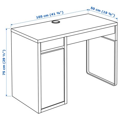 IKEA Письмовий стіл MICKE Білий (ИКЕА МИКЕ) 80213074 фото - 2