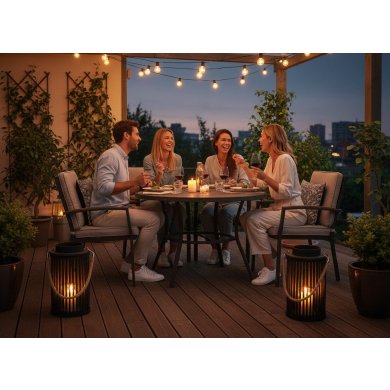 Подсвечник-фонарь Garden Line 20х30 см Черный ILS1340 фото - 2