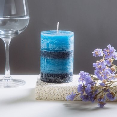 Свеча Homla RUSTIC 300 г Синий - 4 Свеча Homla RUSTIC 300 г Синий 237541 фото - 4