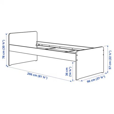 Каркас ліжка SLAKT 90x200 см Білий - 2 IKEA Каркас ліжка SLAKT 90x200 см Білий 00362746 фото - 2
