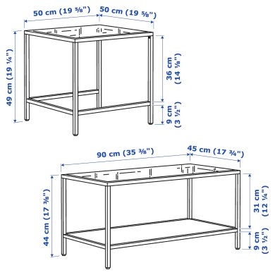 IKEA Комплект журнальных столов VITTSJO 2 шт Черный (ИКЕА ВИТШО) 80215332 фото - 14