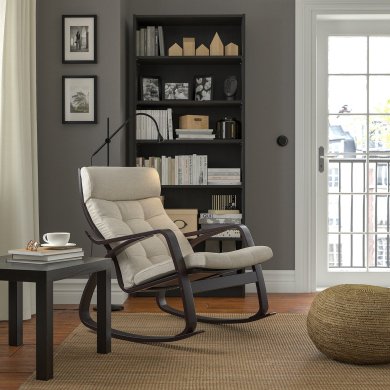 IKEA Крісло-гойдалка POANG Бежевий (ИКЕА ПОАНГ) 89502041 фото - 2