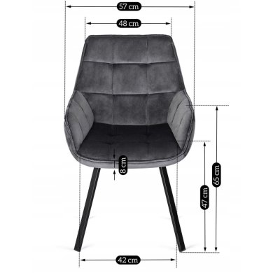 Обідній стілець поворотний Mebel Elit LUNA Welur Сірий ME.LUNA/P/V/K фото - 10