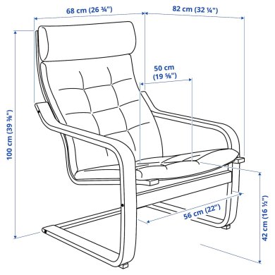 IKEA Кресло-качалка с подставкой POANG Светло-зеленый (ИКЕА ПОАНГ) 99501927 фото - 3