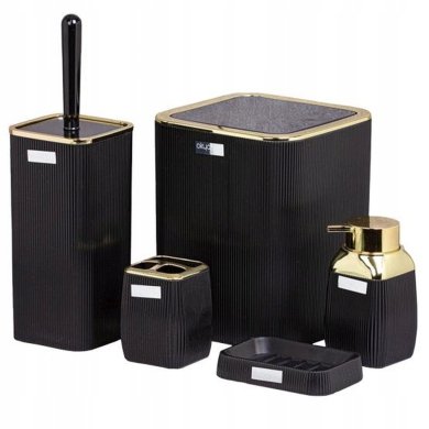 Набор аксессуаров для ванной комнаты Chomik 5 шт Черный OKY5017