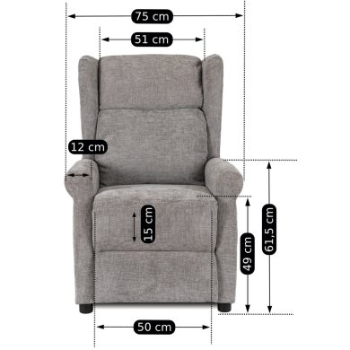 Кресло мягкое раскладное с реклайнером Mebel Elit SIMON 2 Серый ME.SIMON2/P/T/FW фото - 14