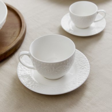 Чашка з блюдцем Homla SYLIA 250 мл | Білий 213943 фото - 4