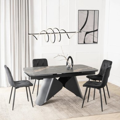 Раскладной обеденный стол Mebel Elit VERONA Marmur Черный ME.VERONA/CZZL/CZ/CER/S160-220 фото - 6