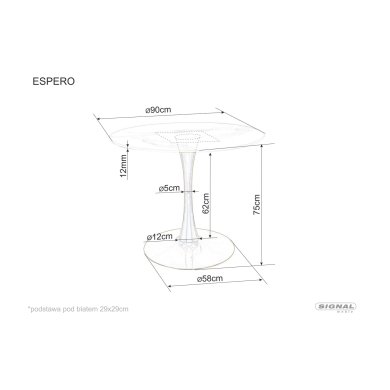 Обідній стіл Signal ESPERO Marmur Білий ESPEROCB90 фото - 5