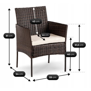 Комплект садових меблів Mebel Elit MISSISIPI Коричневий ME.MISSISIPI/BR/RT/OGR/ZES фото - 11