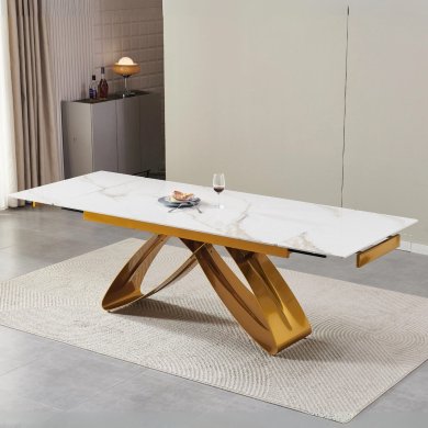 Розкладний обідній стіл Mebel Elit LUIGI Marmur Білий - 5 Розкладний обідній стіл Mebel Elit LUIGI Marmur Білий ME.LUIGI/B/ZL/S160-240 фото - 5