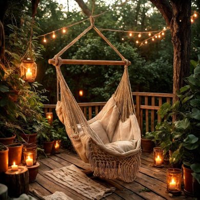 Подвесное кресло-гамак Garden Line HAM3200 Бежевый HAM3200/beige фото - 4