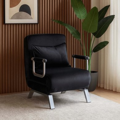 Крісло м'яке розкладне Mebel Elit BART Welur Чорний ME.BART/CZ/V/FW фото - 12