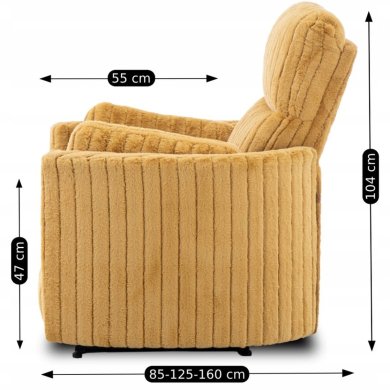 Крісло м'яке розкладне з реклайнером Mebel Elit RAUL Гірчичний - 13 Крісло м'яке розкладне з реклайнером Mebel Elit RAUL Гірчичний ME.RAUL/CU/SZTR/FW фото - 13