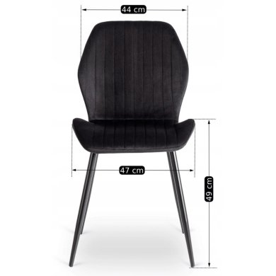 Обеденный стул Mebel Elit LILAC Welur Черный - 9 Обеденный стул Mebel Elit LILAC Welur Черный ME.LILAC/CZ/V/K фото - 9