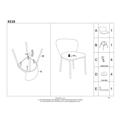 Обідній стілець Halmar K518 - 16 Обідній стілець Halmar K518 V-CH-K/518-KR фото - 16