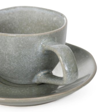 Чашка з блюдцем Homla ODELA 150 мл Зелений 227778 фото - 2