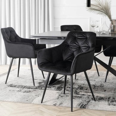 Обеденный стул Mebel Elit MODESTO Welur Черный ME.MODESTO/CZ/CZ/V/K фото - 6