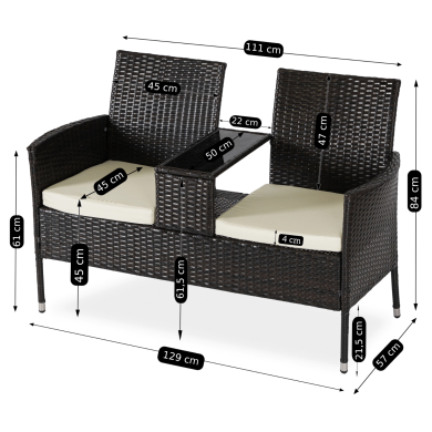 Садовый диван Mebel Elit KENT Коричневый ME.KENT/BR/RAT/OGR/ZES фото - 9