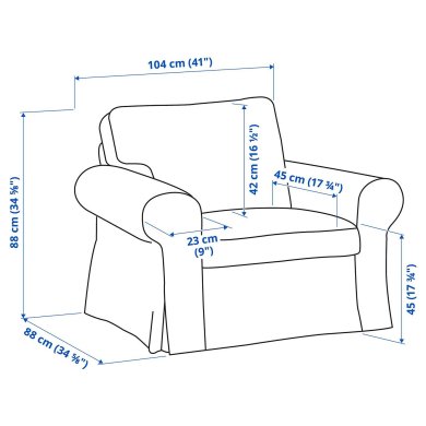 IKEA Кресло мягкое EKTORP Серый (ИКЕА ЭКТОРП) 09319881 фото - 3