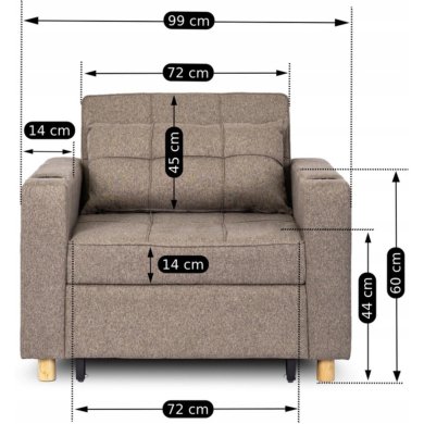 Крісло м'яке розкладне Mebel Elit American SOLOR Бежевий ME.SOLOR/BZ/T/FW фото - 23