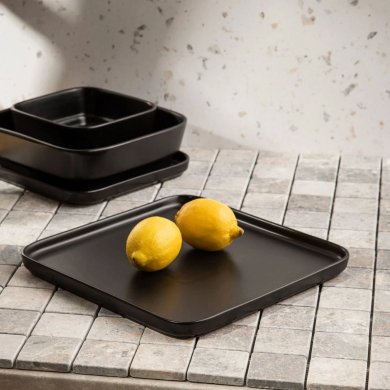 Обідня тарілка Homla TOSAL 24 см Чорний - 5 Обідня тарілка Homla TOSAL 24 см Чорний 232430 фото - 5