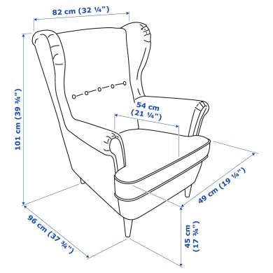 IKEA Крісло м'яке STRANDMON Жовтий (ИКЕА СТРАНДМОН) 90361894 фото - 23