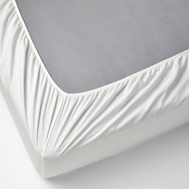 IKEA Простынь на резинке RONNVECKMAL 90х200 см Белый (ИКЕА РОННВЕКМАЛЬ) 80532641 фото - 4
