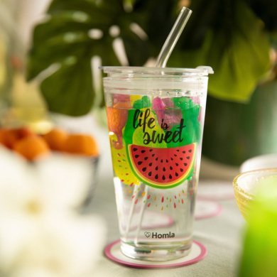 Склянка з кришкою Homla EMBO 0,5 л | Прозорий - 7 Склянка з кришкою Homla EMBO 0,5 л | Прозорий 207482 фото - 7