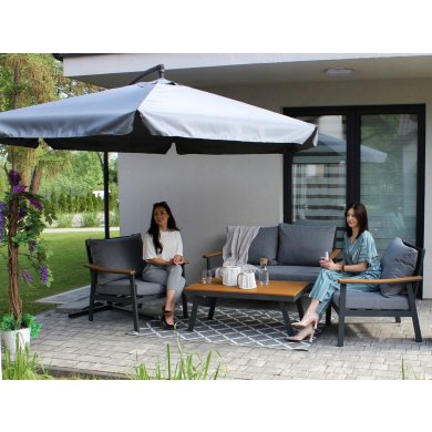 Садова парасоля з чохлом Garden Line BANANA 300 см Сірий GAO5316 фото - 11