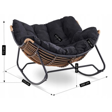 Крісло-качалка м'яке Mebel Elit ELTON Чорний ME.ELTON/CZ/T/FW фото - 6