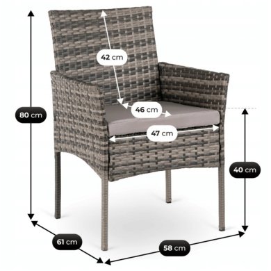 Комплект садових крісел Mebel Elit CORTO 2 шт Сірий ME.CORTO/P/RT/OGR/ZES фото - 9