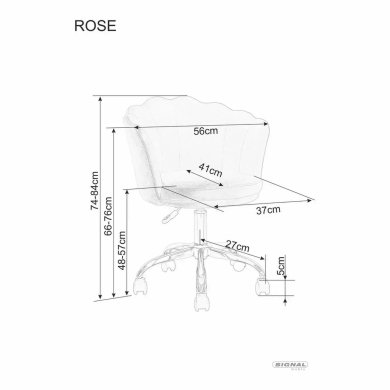 Офісне крісло Signal ROSE Welur Сірий OBRROSEVSZ фото - 7