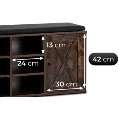 Скамейка для обуви Mebel Elit ARYA Дуб рустик ME.ARYA/DRU/CZ/SZAFKBUT фото - 12