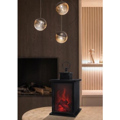 Светодиодный фонарь с эффектом камина Chomik 140x140x245 мм | Черный - 3 Светодиодный фонарь с эффектом камина Chomik 140x140x245 мм | Черный SOL6571/black фото - 3