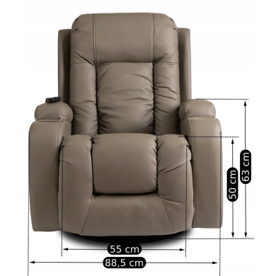 Кресло мягкое раскладное массажное с реклайнером Mebel Elit BOX Серый ME.BOX/P/E/FW фото - 17