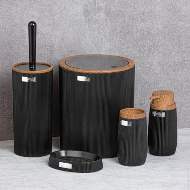 Набір аксесуарів для ванної кімнати Chomik 5 шт Чорний OKY4783 фото - 4