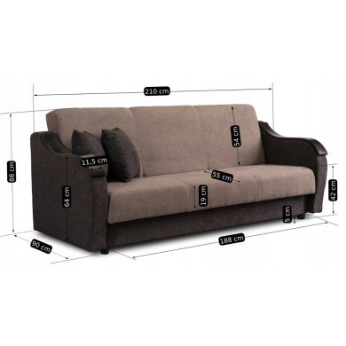 Розкладний диван Mebel Elit BLOOM Коричневий - 12 Розкладний диван Mebel Elit BLOOM Коричневий PPHUE.NEVADAII/O/POLARIS4/6/WER фото - 12