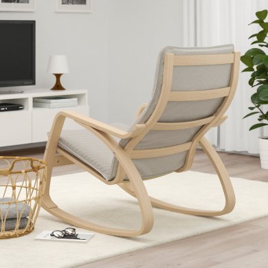 IKEA Крісло-качалка POANG Світло-бежевий (ИКЕА ПОАНГ) 19429266 фото - 6