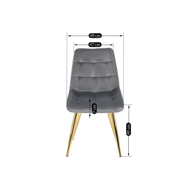 Обідній стілець Mebel Elit CARO Welur Сірий - 5 Обідній стілець Mebel Elit CARO Welur Сірий ME.CARO/P/ZL/V/K фото - 5