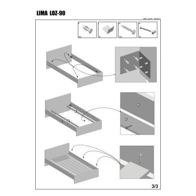 Ліжко Halmar Lima | 90х200 / Дуб Сонома V-PL-LIMA-LOZ_90-SONOMA фото - 3