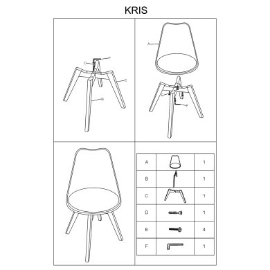 Обеденный стул Signal Kris Серый KRISDSZ фото - 9