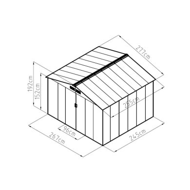 Садовый домик Corciano M-C 277x255x192 см Серый - 7 Садовый домик Corciano M-C 277x255x192 см Серый 5901721058194 фото - 7