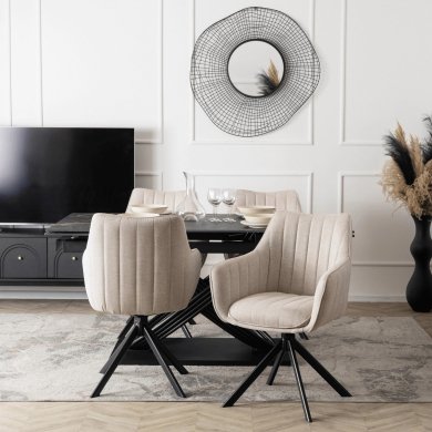 Обідній стілець поворотний Mebel Elit MUMBAI Кремовий - 5 Обідній стілець поворотний Mebel Elit MUMBAI Кремовий ME.MUMBAI/KR/T/K фото - 5