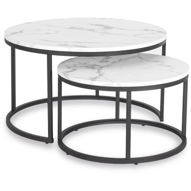 Комплект журнальних столів Mebel Elit DAFNE MAX Marmur 2 шт Білий - 2 Комплект журнальних столів Mebel Elit DAFNE MAX Marmur 2 шт Білий ME.MAXDAFNE/BM/CZ/L фото - 2