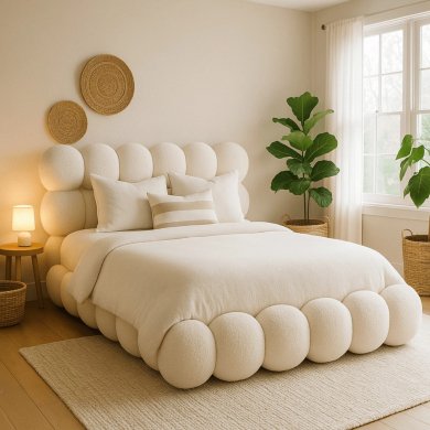 Кровать Mebel Elit ANKARA Boucle 160x200 см Кремововый ME.ANKARA/160/KR/TB/LOZZPOJ