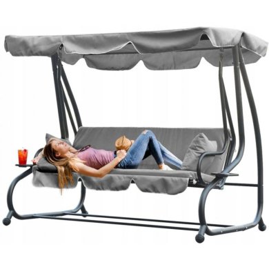 Садова гойдалка Garden Line 210х120х170 см Сірий - 5 Садова гойдалка Garden Line 210х120х170 см Сірий KRE9771 фото - 5