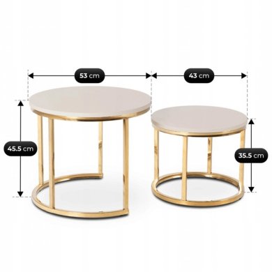 Комплект журнальних столів Mebel Elit APULIA 2 шт Кашемір ME.APULIA/KASZ/ZL/L фото - 6