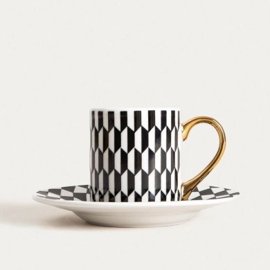 Чашка с блюдцем Homla LUNYA 100 мл Принт 241510 фото - 2