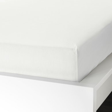 IKEA Простирадло на резинці ULLVIDE 140x200 см Білий (ИКЕА ULLVIDE) 10342767 фото - 3